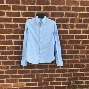 Polo Ralph Lauren Blue Button Down Shirt Checkered Long Sleeve Men's 8 261